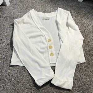 white cropped sweater